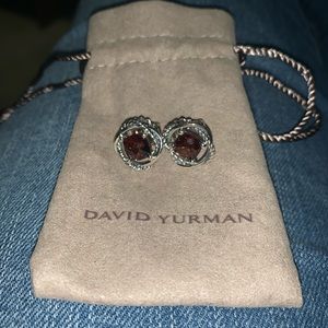 David Yurman garnet infinity stud earrings